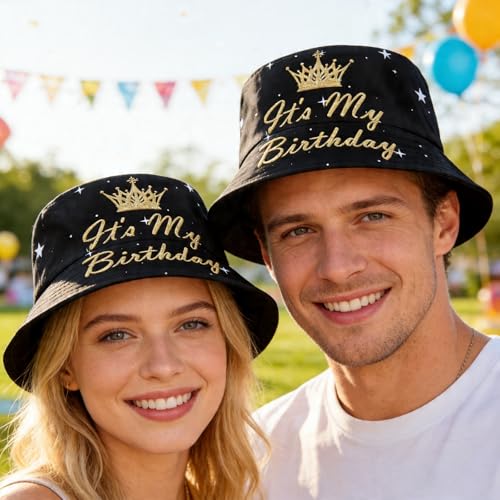 Bucket Hat Funny Duck Fisherman Hat Travel Beach Sun Hat Outdoor Cap for Men Women Adults - color: It's My Birthday King