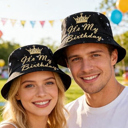 Bucket Hat Funny Duck Fisherman Hat Travel Beach Sun Hat Outdoor Cap for Men Women Adults - color: It's My Birthday King