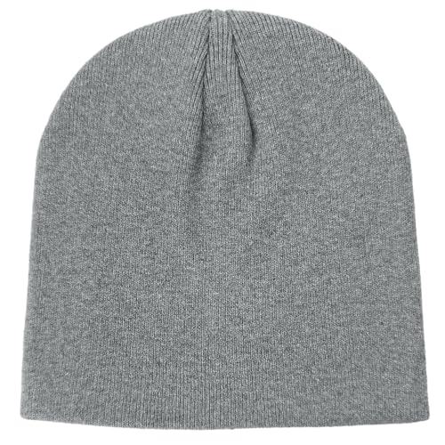 vidsel 100% Cotton Beanie Hat for Men Women, Soft Cuffless Knit Skull Cap - color: 1pc-light Grey