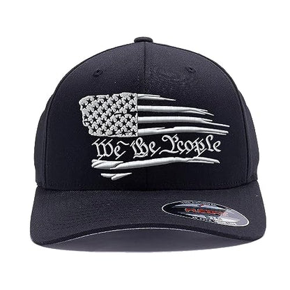 Flex Baseball 2A 1791 and We The People - Protect The 2nd Amendment hat- Custom Embroidered Flex Fitted Baseball Cap - color: Black, size: Large-X-Large