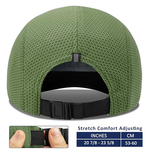 GADIEMKENSD Women's Race Day Running Cap Performance Mesh Hat - Excellent Ventilation, Lightweight, Reflective Safety - color: Dark Green