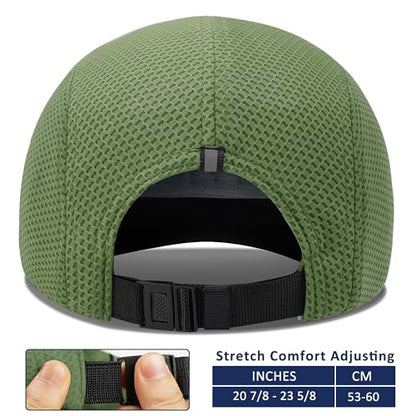 GADIEMKENSD Women's Race Day Running Cap Performance Mesh Hat - Excellent Ventilation, Lightweight, Reflective Safety - color: Dark Green