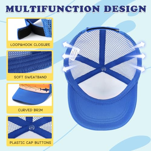 Duoyeree Toddler Baseball Hat, Dinosaur Mesh Adjustable for 0-8T Kids - color: 1d-p-gradient Shark, size: 1-3T
