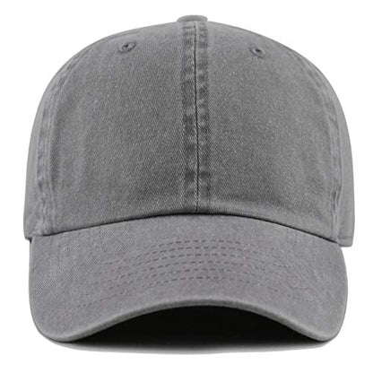 The Hat Depot 100% Cotton Pigment Dyed Low Profile Dad Hat Six Panel Cap - color: 1. Gray