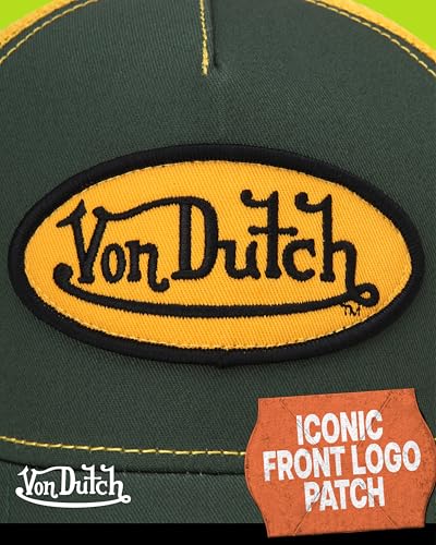 Von Dutch Unisex Trucker Hat, Colorblock, Mesh Back, Curved Bill, Snapback - color: Veranda