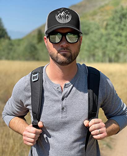 HORN GEAR Trucker Hat - Mountain Hat Edition - color: Black/Black
