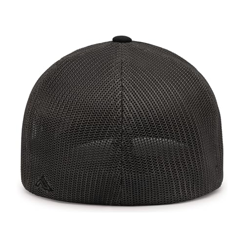 Pacific Headwear Unisex Adult Pacific Headwear Trucker Flexfit® Cap - color: Black/Graphite/Graphite, size: X-Small