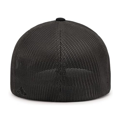 Pacific Headwear Unisex Adult Pacific Headwear Trucker Flexfit® Cap - color: Black/Graphite/Graphite, size: X-Small
