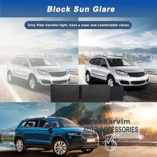 Veharvim Sun Visor Extender for Car (Zipper Slider& Prevents Fingerprints, UV400, PC Lens), Visor Extender Attachment for Car Visor, Anti-Glare for Safe Driving (Driver Side) - size: Driver Side