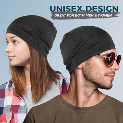 WTACTFUL Cooling Breathable Skull Cap Men Women, Sweat Wicking 1-2-4 Pack - color: 1 Piece - Black