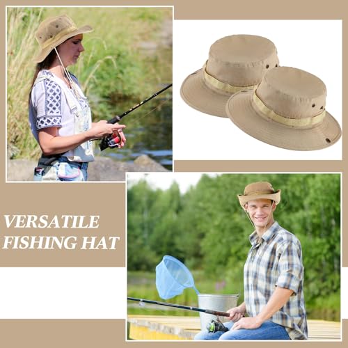 Eurzom 30 Pcs Bucket Hat Bulk Wide Brim Boonie Hats Safari Fishing Sun Hat with Chin Strap