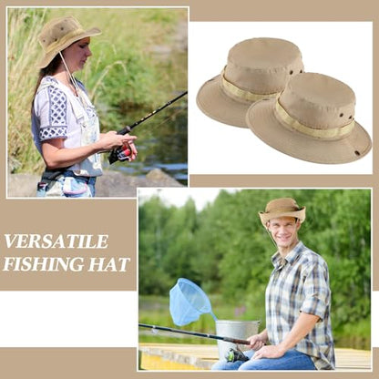 Eurzom 30 Pcs Bucket Hat Bulk Wide Brim Boonie Hats Safari Fishing Sun Hat with Chin Strap