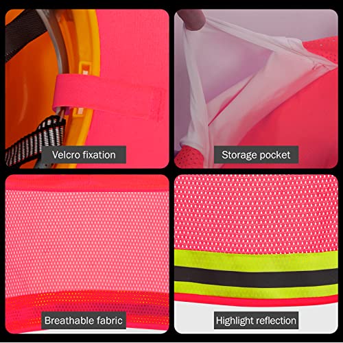 Hard Hat Sun Shade, High Vis Sun Visor Shade, Full Brim, Pink, 4PCS - color: 4 Packs Pink