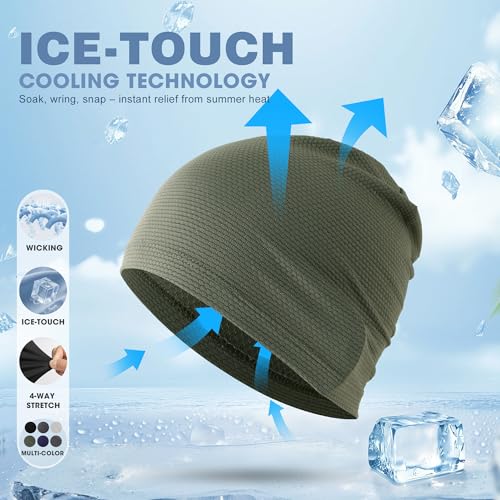 Justrideon 3-Pack Cooling Skull Cap Breathable 3D Honeycomb Mesh Men Women - color: Black + Royal Blue + Dark Green