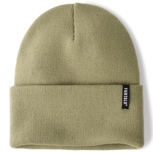 FURTALK Beanie Hat for Men Women Winter Hats for Women Men Soft Warm Unisex Cuffed Beanie Knitted Skull Cap - color: Ae-olive