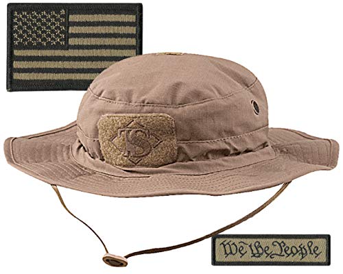 Gadsden and Culpeper Tactical Patches & Boonie Hat Bundle - Coyote - color: Coyote - Usa We the People