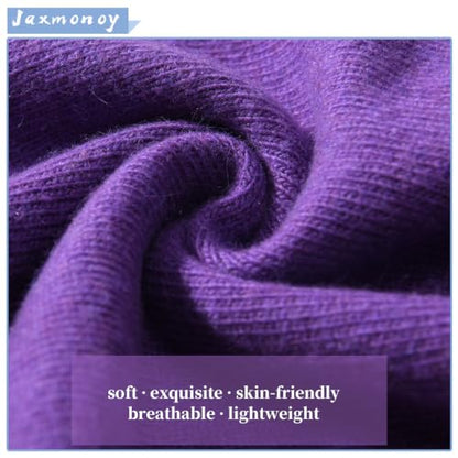 jaxmonoy Slouchy Knit Beanies Winter Hats for Women Men Soft Warm Reversible Slouch Cuffed Skull Knitted Beanie Cap - color: Purple
