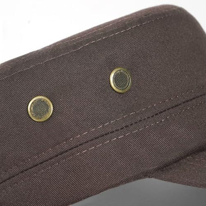 Unisex Classic Cadet Army Hat Flat Top Baseball Cap Military Hats - color: Coffee