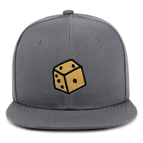 Dice Hip-Hop Snapback Hat Embroidered Baseball Cap Cute Board Game - color: 03. Dark Grey