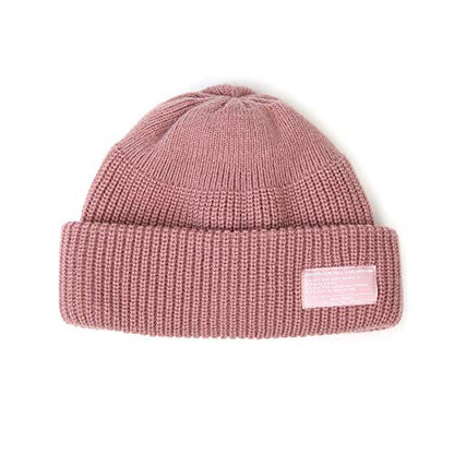 UNDERCONTROL Winter Trawler Fisherman Beanie Men Women Unisex Stylish Plain Docker Skull Hat Roll up Watch Cap Color Pack - color: Pink