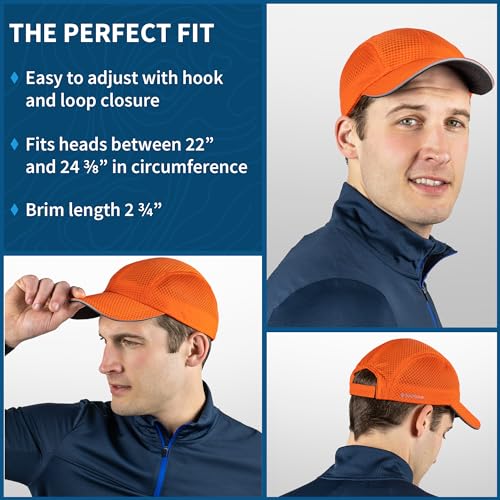 TrailHeads Men's Race Day Running Hat, Quick Dry, Moisture Wicking - color: Orange Peel