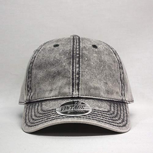 Heavy Washed Coated Canvas Wax-Look Adjustable Low Profile Men Women Baseball Cap - color: Snow Washed Charcoal Gray