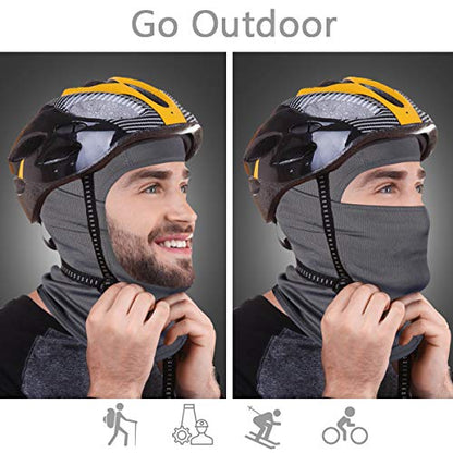Achiou Ski Mask for Men and Women, Lightweight UV Balaclava Face Cover - color: New White