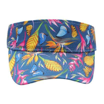ZLYC Print Sports Sun Visors for Women Girls - color: Pattern Navy