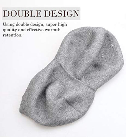 Sumolux Women Beret Hat French Beret Beanie Cap Classic Solid Color - color: Light Grey, size: One Size