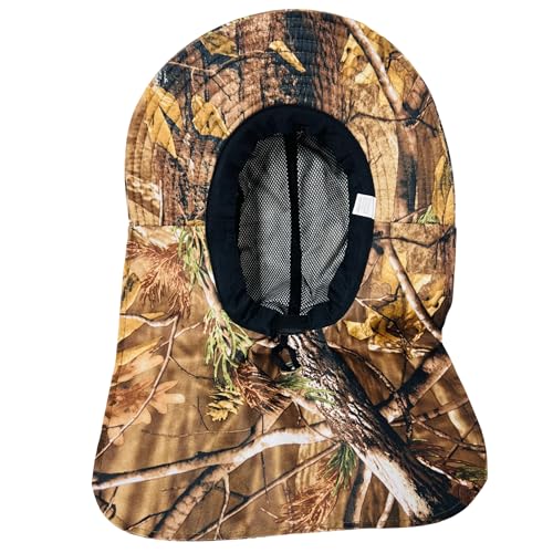 Packable and Adjustable Mesh Boonie Sun Hat with Neck Flap - color: Brown Pine Hardwoods Camo