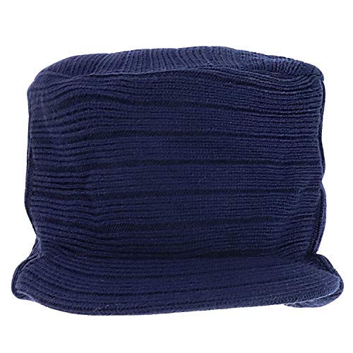 Armycrew Flat Top Army Style Knitted Visored Beanie Cap - color: Navy