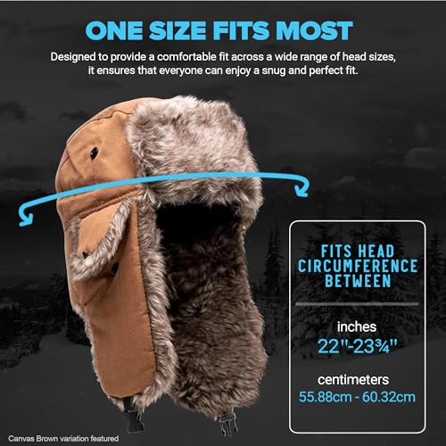 S A Soul of Adventure Winter Hat for Men & Women | Ushanka Russian Hat | Faux Fur Hat with Ear Flap - color: Forest Camo
