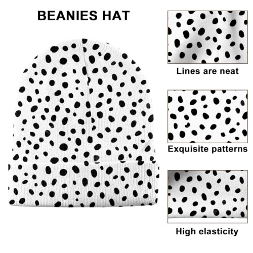 Beanie Knit Hat Winter Unisex Cuffed Beanies Skull Cap Warm Double Layer Thick Acrylic Cute for Girls Women Men - color: Spot