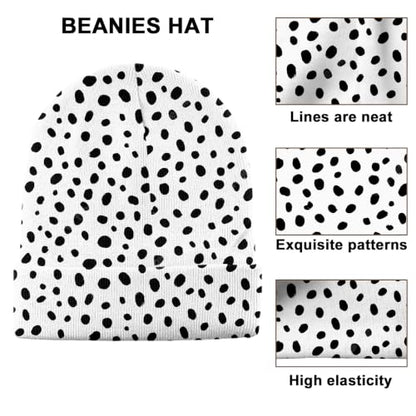 Beanie Knit Hat Winter Unisex Cuffed Beanies Skull Cap Warm Double Layer Thick Acrylic Cute for Girls Women Men - color: Spot