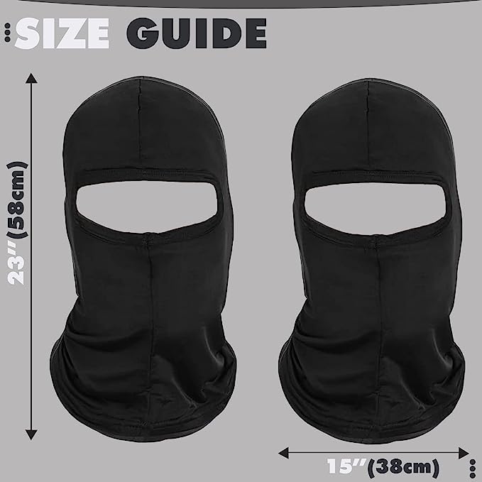 Silk Balaclava Face Mask Men - Breathable Under Helmet Wear Windproof Motorcycle Balaclava - color: Black - 2 Pack