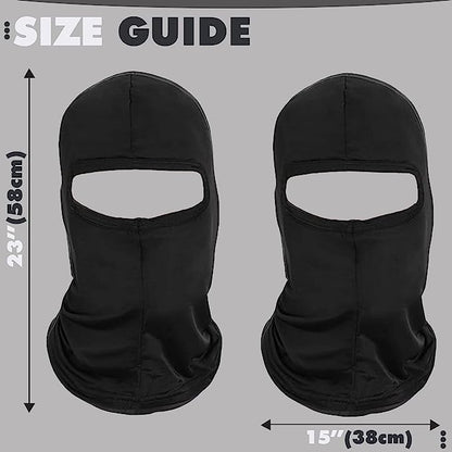 Silk Balaclava Face Mask Men - Breathable Under Helmet Wear Windproof Motorcycle Balaclava - color: Black - 2 Pack