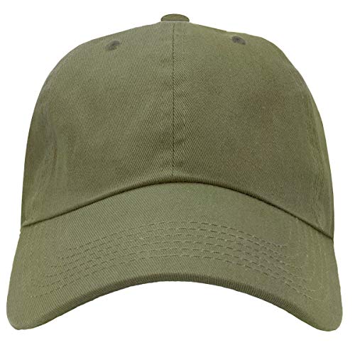Falari Classic Baseball Cap Dad Hat 100% Cotton Soft Adjustable Size - color: Army Green