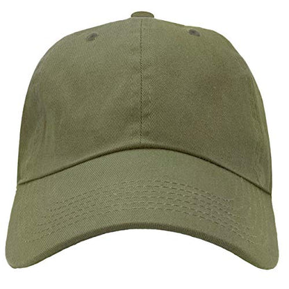 Falari Classic Baseball Cap Dad Hat 100% Cotton Soft Adjustable Size - color: Army Green