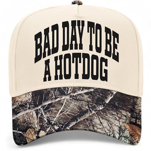 Bad Day to Be A Hotdog Collegiate Hat - color: Tree Camo
