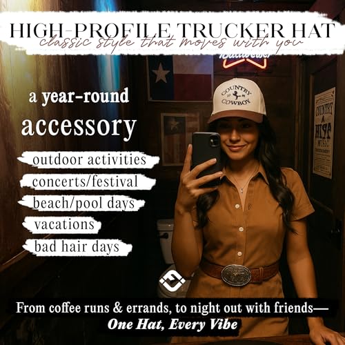Funky Junque Adult Trucker Snapback Hat 2-Tone Baseball Cap - color: Country Cowboy - Beige/Brown