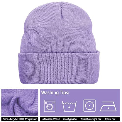 Pistha Beanie for Men Women-Knit Beanie Hats Skull Cap Winter Warm Hat - color: Purple