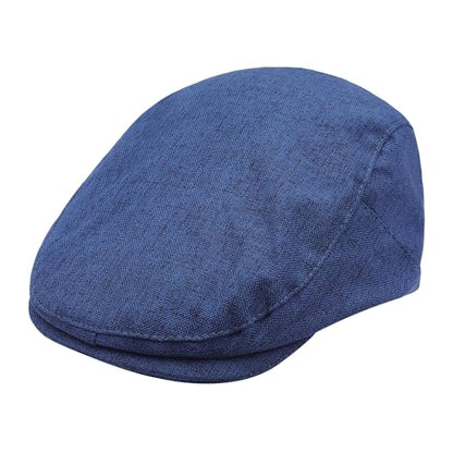 ZLYC 남성용 여름 플랫 캡 Scally Ivy Gatsby Newsboy Beret Driver Cabbie 사냥 모자 - color: 플레인 네이비
