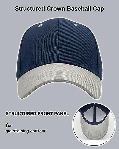 Utmost Structured Baseball Cap with Adjustable Closure - Performance Hat for Outdoor Activities - color: 1pc Navy/Grey