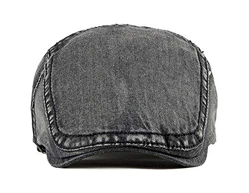 2 Pack Mens Denim Cotton Newsboy Cap Ivy Gatsby Driving Hunting Cabbie Hats - color: 2 Pack-c