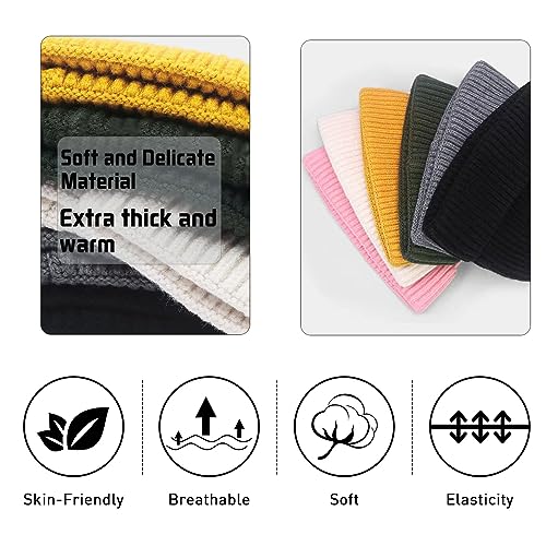 Winter Beanie Hat for Men & Women - Warm Stretchy Skull Cap, Thick Knitted Cuffed Beanies for Cold Weather - color: Armygreen