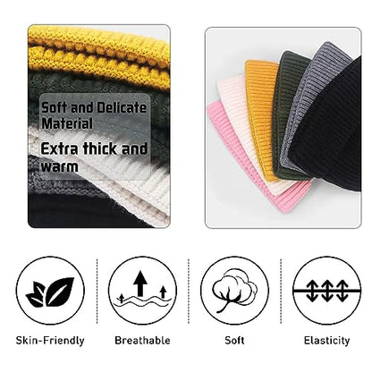 Winter Beanie Hat for Men & Women - Warm Stretchy Skull Cap, Thick Knitted Cuffed Beanies for Cold Weather - color: Royal Blue