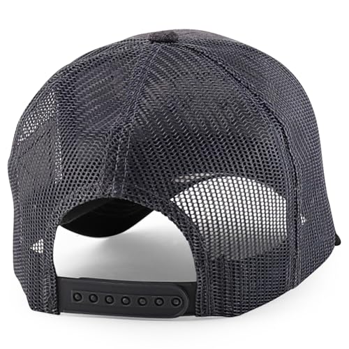 Trendy Apparel Shop Bull Embroidered Western Snapback Trucker Cap - color: Charcoal Black 2