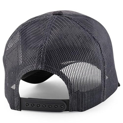Trendy Apparel Shop Bull Embroidered Western Snapback Trucker Cap - color: Charcoal Black 2