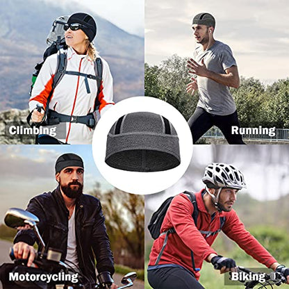 MELASA Cooling Skull Cap Breathable Mesh Sweat Control Helmet Liner for Men - color: Black & Orbital Black