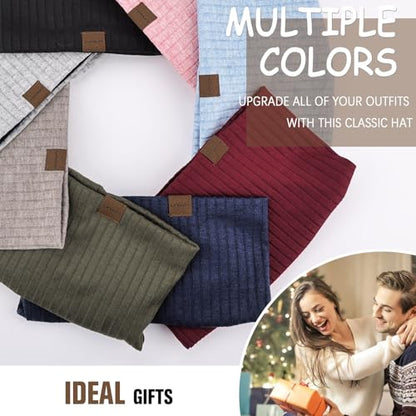 HAMUNI Slouchy Beanie for Men Women Soft Lightweight Chemo Headwear - color: Black+khaki